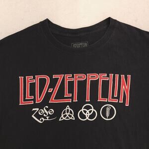 Led Zeppelin Band Crew Neck Graphic T Shirt Adult Mens Size Large L Black